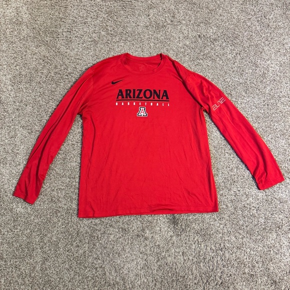 Nike Dri Fit Arizona Wildcats Elite Long Sleeve Shirt XL Red - Picture 1 of 10